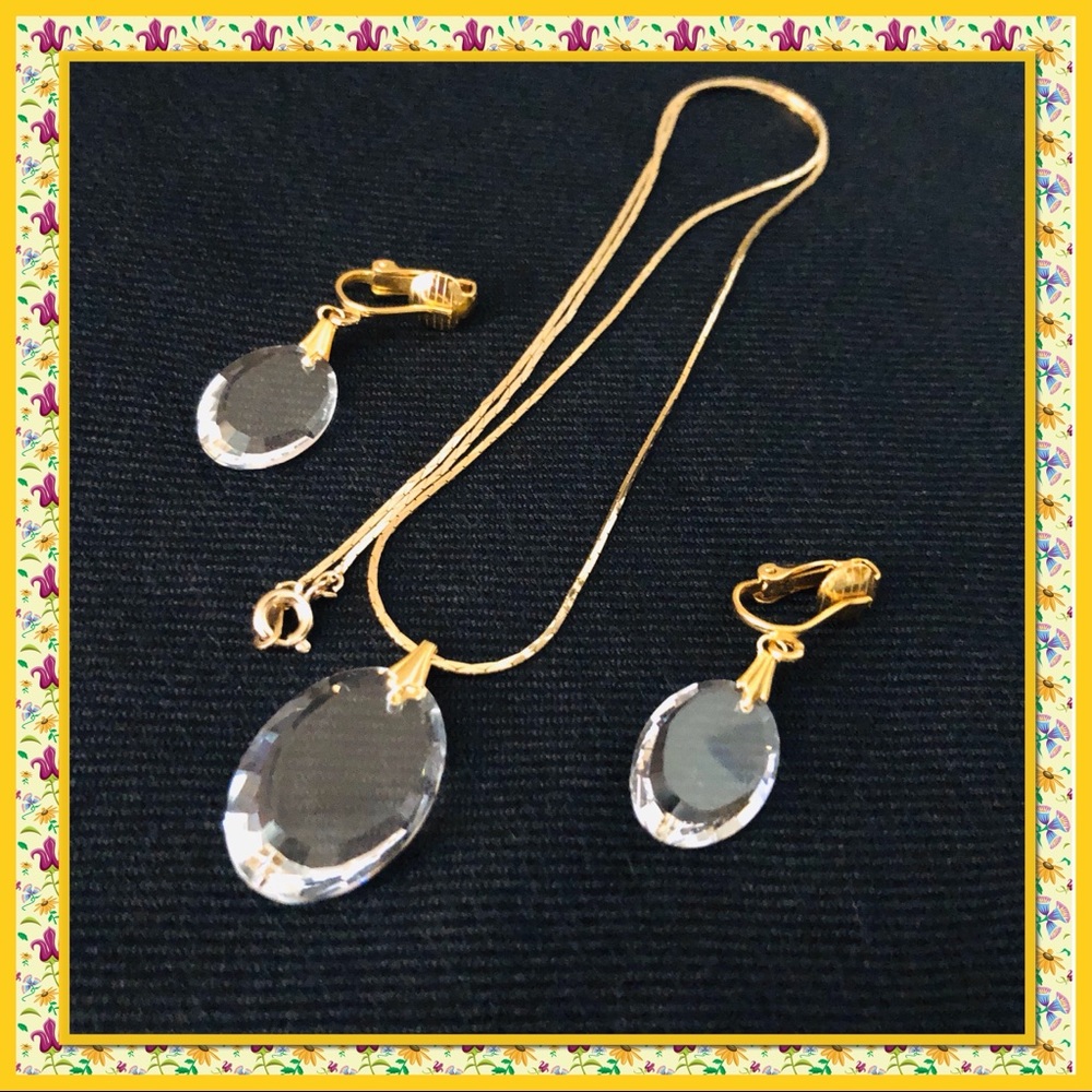 VINTAGE CRYSTAL NECKLACE SET